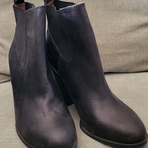 Lucky Brand Black Ankle Booties with Elastic Panels